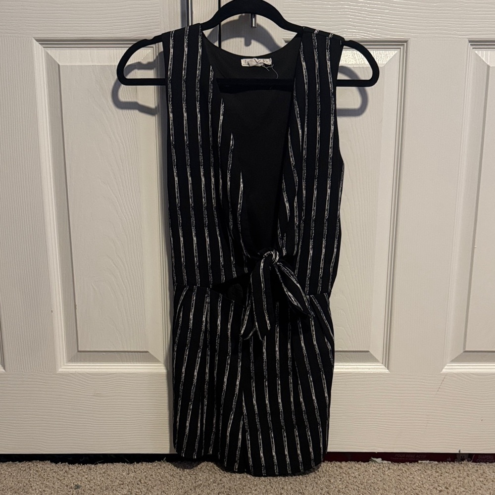 Love Riche Black and White Striped Jumpsuit